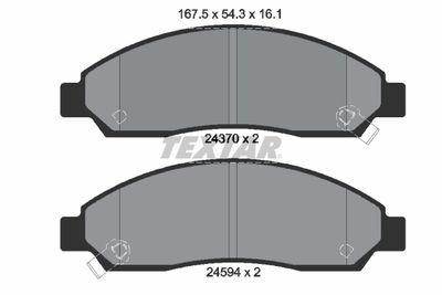 Комплект тормозных колодок, дисковый тормоз TEXTAR 2437001 для ISUZU D-MAX