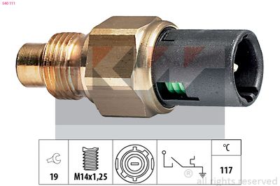 Włącznik temperaturowy, kontrolka płynu chłodzącego KW 540 111