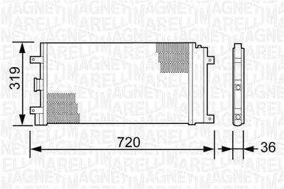 Конденсатор, кондиционер MAGNETI MARELLI 350203496000 для FIAT DOBLO