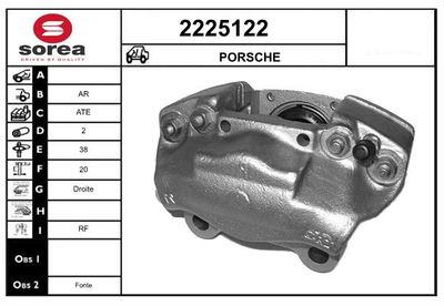 EAI 2225122 Тормозной суппорт для PORSCHE (Порш)