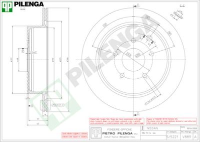 PILENGA V889 Тормозные диски  для INFINITI FX 35