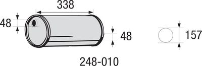 Midterste, lyddæmper, universal KLOKKERHOLM 248-010