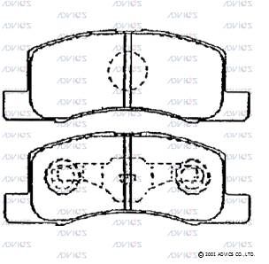 Комплект тормозных колодок, дисковый тормоз ADVICS SN876 для MITSUBISHI MIRAGE