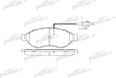 Комплект тормозных колодок, дисковый тормоз PATRON PBP1925 для FIAT DUCATO