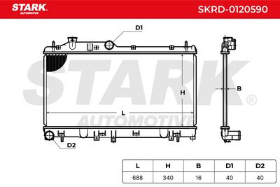 радиатор, охлаждане на двигателя STARK SKRD-0120590
