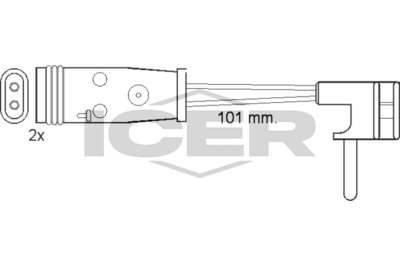 предупредителен контактен сензор, износване на накладките ICER 610332 E C