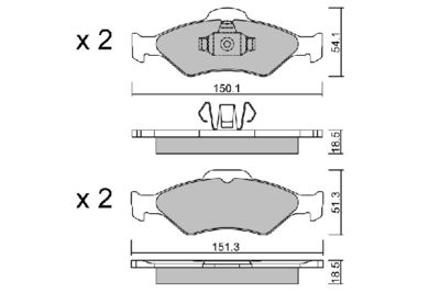 Комплект тормозных колодок, дисковый тормоз AISIN BPFO-1012 для FORD COURIER