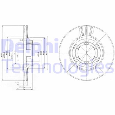 DELPHI BG2558 Тормозные диски DELPHI для MITSUBISHI PAJERO