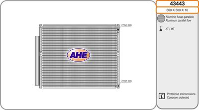 Конденсатор, кондиционер AHE 43443 для TOYOTA LAND CRUISER PRADO