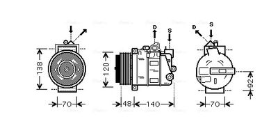 AVA QUALITY COOLING Compressor, airconditioning (MSAK393)