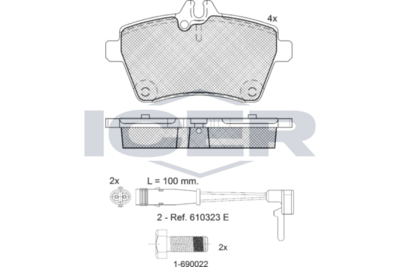 Kit de plaquettes de frein, frein à disque ICER