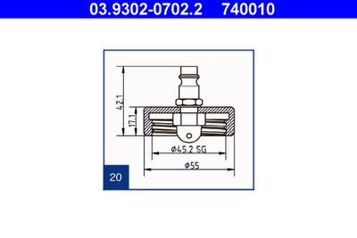 Stekker - adapter, toepassing: brake fluid ATE