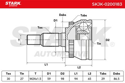 каре комплект, полуоска STARK SKJK-0200183