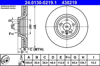 Bromsskiva ATE 24.0130-0219.1