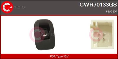 Выключатель, стеклолодъемник CASCO CWR70133GS для PEUGEOT 208