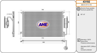 AHE 43192 Радиатор кондиционера  для FIAT CROMA (Фиат Крома)