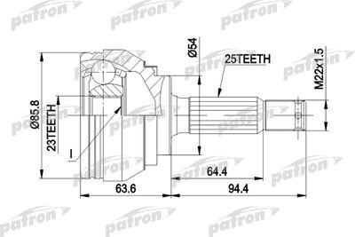Шарнирный комплект, приводной вал PATRON PCV1404 для MITSUBISHI GALANT