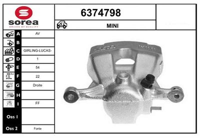 STARTCAR 6374798 Тормозной суппорт для MINI MINI COUNTRYMAN (R60) Cooper SD