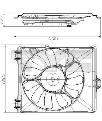 TYC 809-0017 Вентилятор системы охлаждения двигателя  для FIAT SEDICI (Фиат Седики)