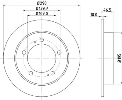 Тормозной диск HELLA 8DD 355 103-611 для SUZUKI VITARA