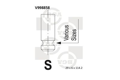 Выпускной клапан BGA V998858 для MITSUBISHI LANCER