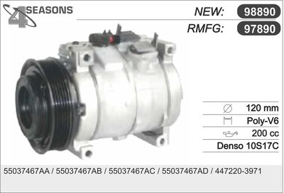 Компрессор, кондиционер AHE 97890 для JEEP CHEROKEE