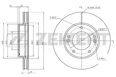 ZEKKERT BS-5475 Тормозные диски для KIA SORENTO I (JC) 3.5 V6 4WD