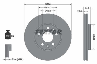 Тормозной диск TEXTAR 92268803 для FIAT TALENTO