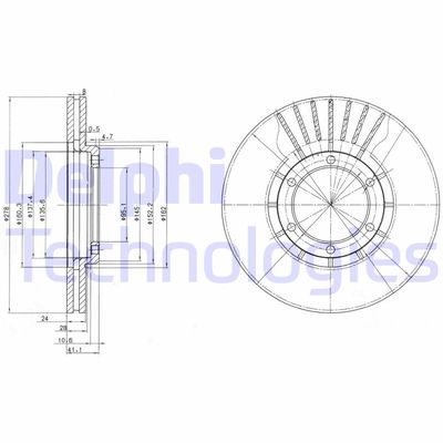 Тормозной диск DELPHI BG2751 для CARBODIES FX