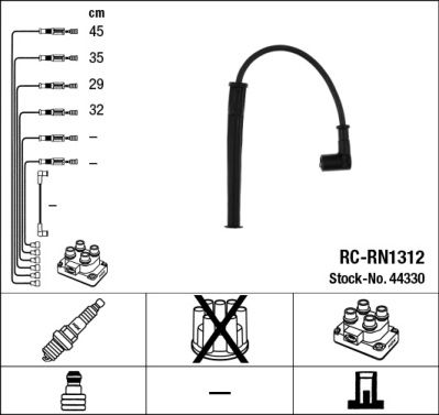 Комплект проводов зажигания NGK 44330 для RENAULT CLIO