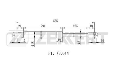 Газовая пружина, крышка багажник ZEKKERT GF-2212 для CITROËN C1