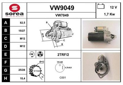 STARTER SNRA VW9049