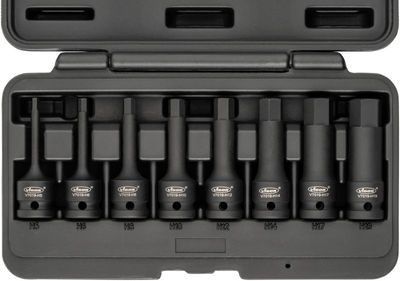 Vigor V7019 Sada nástrčných hlavic pro rázový a strojový utahovák pro profil s vnitřním šestihranem 8 Ks