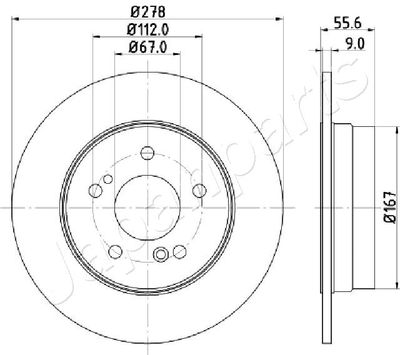 Тормозной диск JAPANPARTS DP-0505 для CHRYSLER SARATOGA