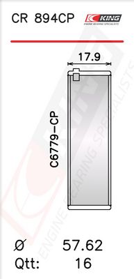 Черупка на биелен лагер KING CR 894CP0.25