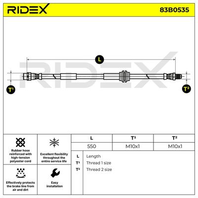 спирачен маркуч RIDEX 83B0535