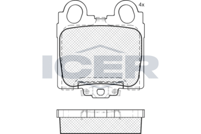 Комплект тормозных колодок, дисковый тормоз ICER 182208 для LEXUS SC