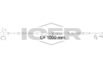 предупредителен контактен сензор, износване на накладките ICER 610617 E C