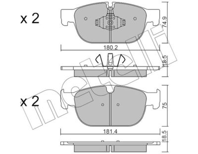 Комплект тормозных колодок, дисковый тормоз METELLI 22-1120-0 для VOLVO XC40