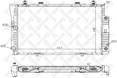 Радиатор, охлаждение двигателя STELLOX 10-25425-SX для MERCEDES-BENZ S-CLASS