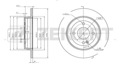 ZEKKERT BS-5275B Тормозные диски для KIA STONIC Hatchback Van (YB) 1.0 T-GDi ZEKKERT BS-5275B Тормозные диски для KIA STONIC Hatchback Van (YB) 1.0 T-GDi