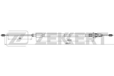 ZEKKERT BZ-1329 Трос ручного тормоза  для PEUGEOT 307 (Пежо 307)