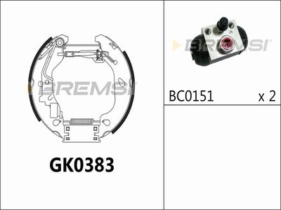 Комплект тормозных колодок BREMSI GK0383 для ZASTAVA 10