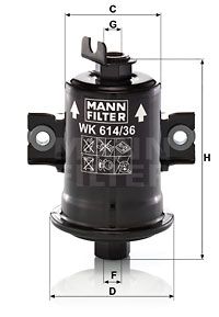 Топливный фильтр MANN-FILTER WK 614/36 x для TOYOTA SPRINTER