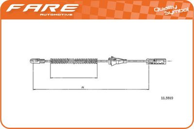 Тросик, cтояночный тормоз FARE SA 18684 для OPEL CORSA