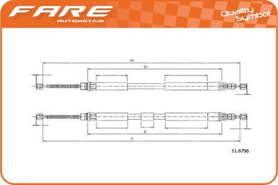 Тросик, cтояночный тормоз FARE SA 18874 для RENAULT ESPACE