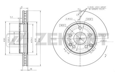 ZEKKERT BS-5201 Тормозные диски для CHRYSLER CROSSFIRE