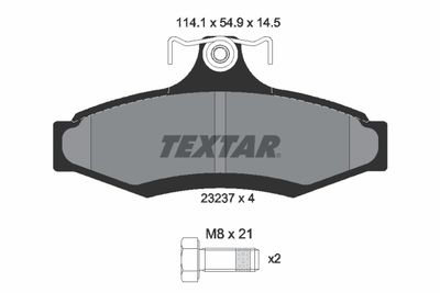Комплект тормозных колодок, дисковый тормоз TEXTAR 2323701 для DAEWOO MUSSO