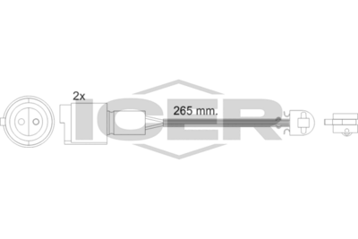 предупредителен контактен сензор, износване на накладките ICER 610427 E C