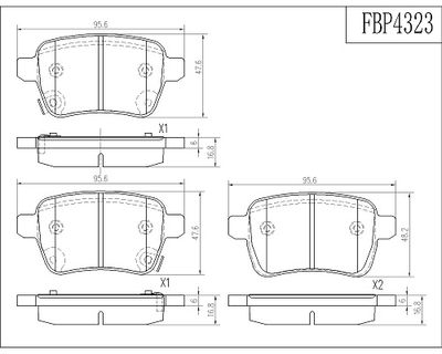 Комплект тормозных колодок, дисковый тормоз FI.BA FBP4323 для OPEL ADAM